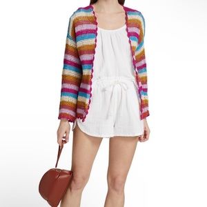 NWT Xirena Carsyn Crocheted Cotton Cardigan Multicolor Size XS